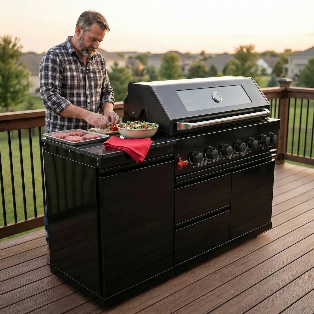 63-Inch 6-Burner SS304 Outdoor Kitchen Grill