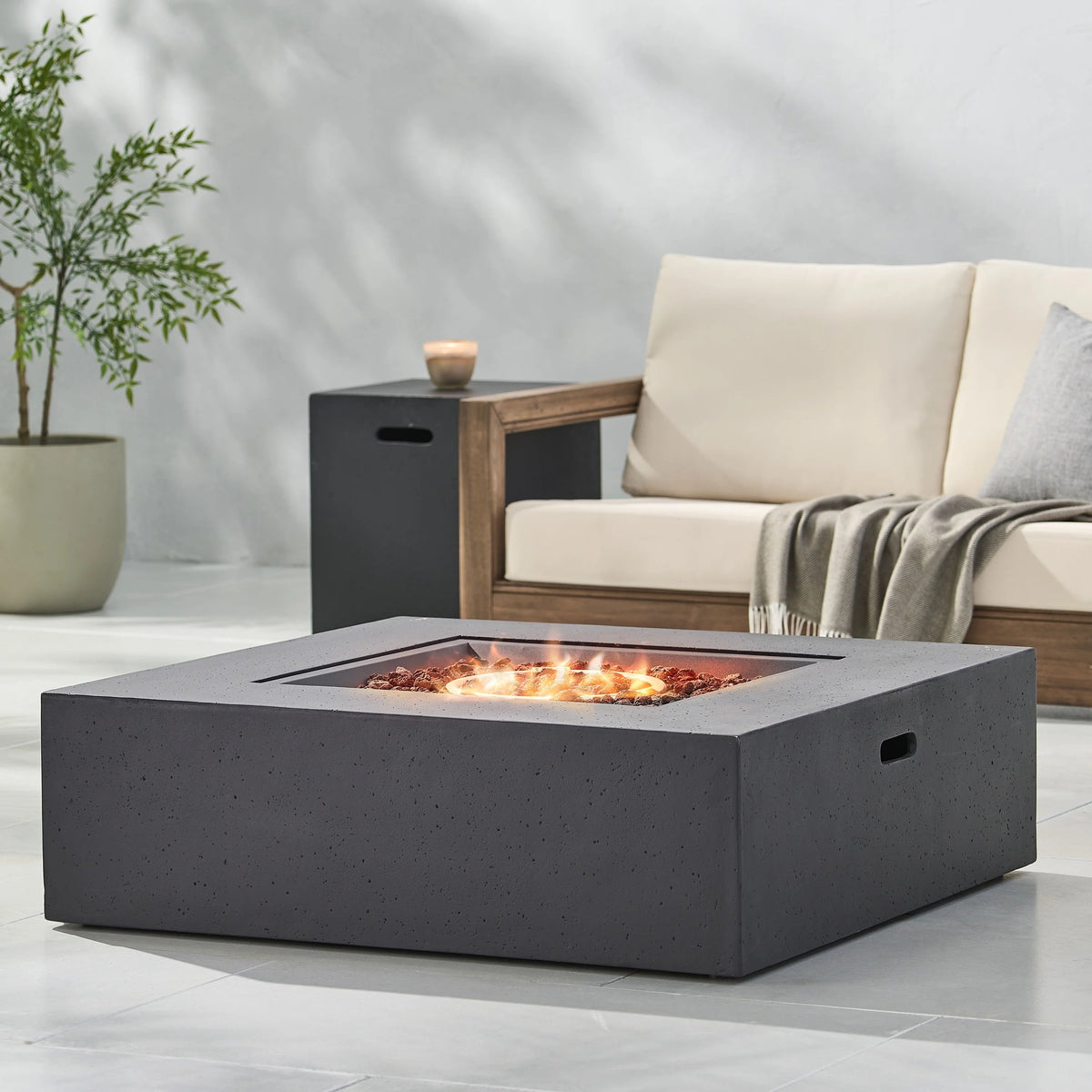 50000 BTU Propane Fire Pit with Tank Holder