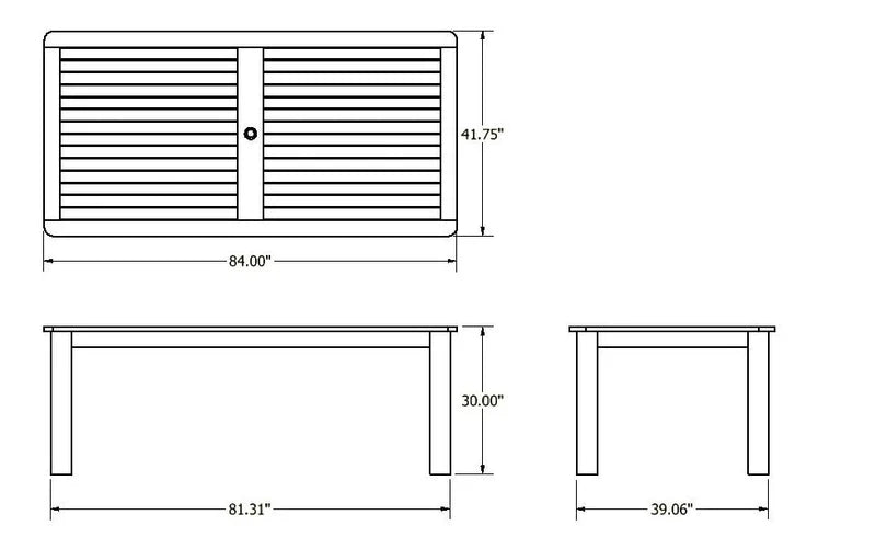 Sequoia Outdoor Homestead Rectangular 42in x 84in Dining Table