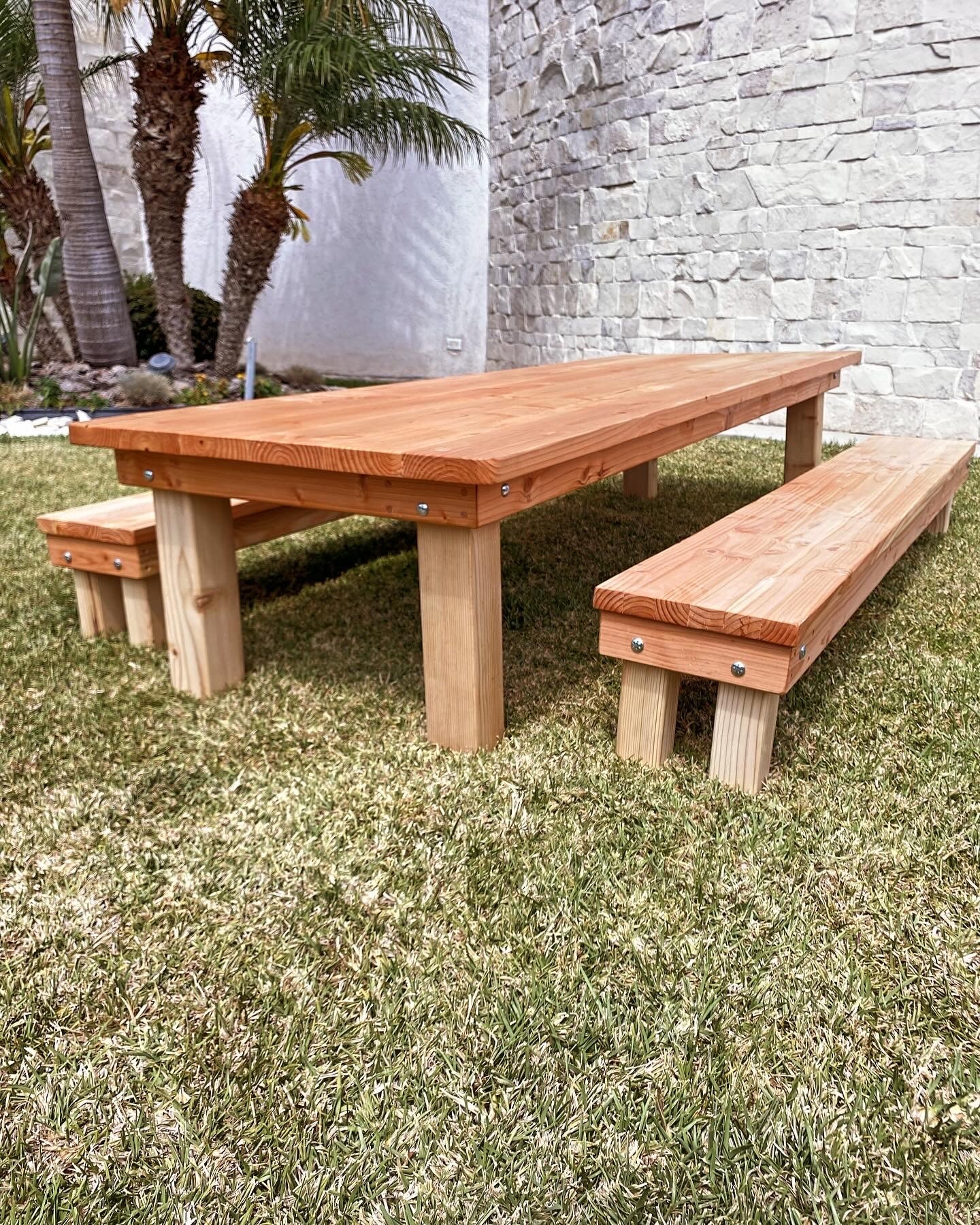 Best Redwood Kids Wooden Dining Table with Benches