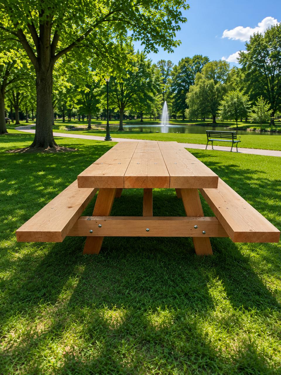 Best Redwood Heavy-Duty Douglas Fir Park Picnic Table