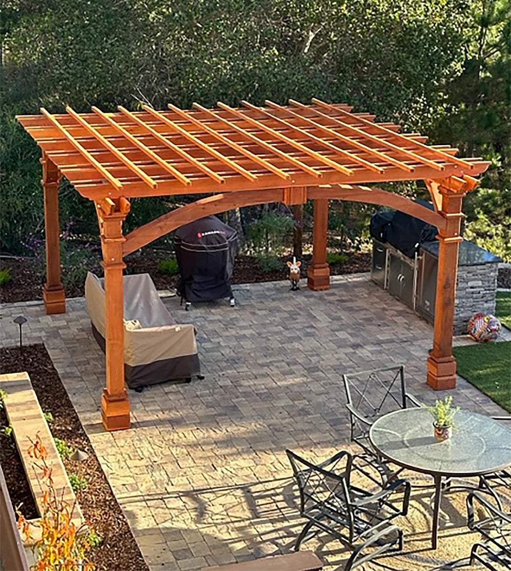 Best Redwood Outdoor Pacific Redwood Double Beam Premium Pergola