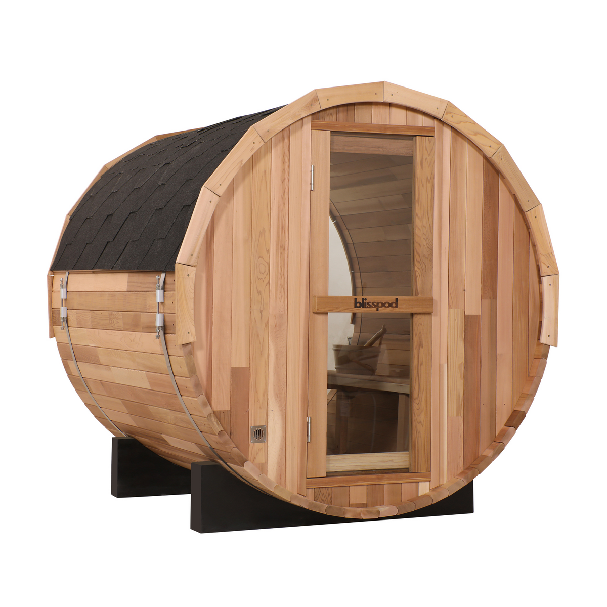 Blisspod Prague 4-6 Person Canadian Red Cedar Barrel Sauna