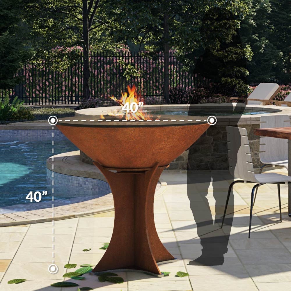Arteflame Classic 40-Inch Flat Top Grill with High Euro Base