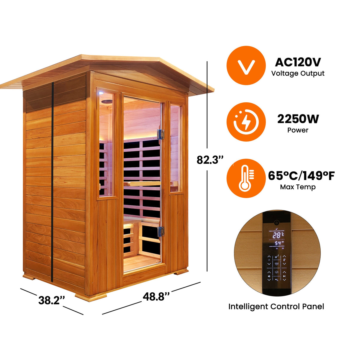 Outdoor Double Sauna with Douglas Fir and Red Cedar