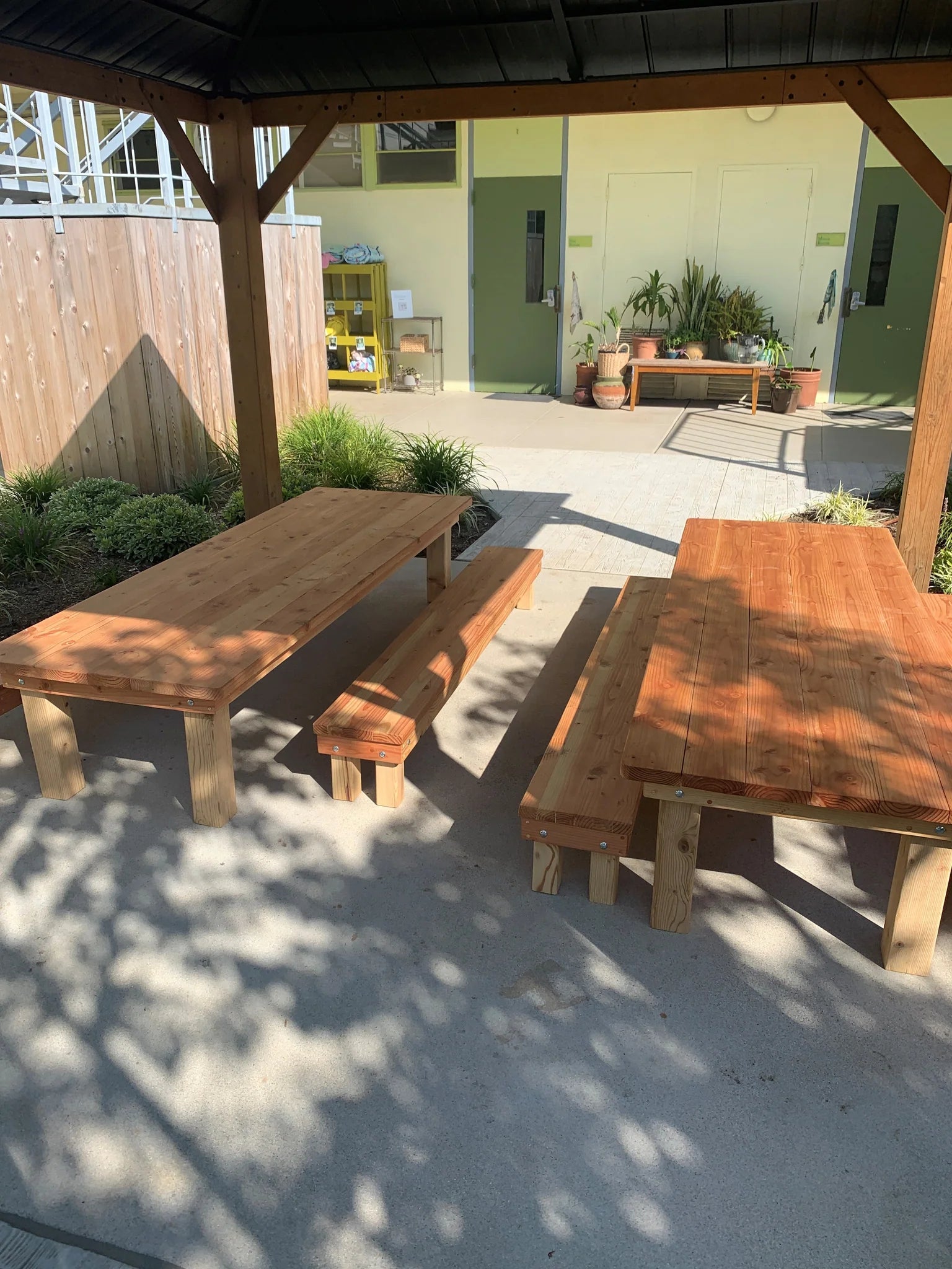 Best Redwood Kids Wooden Dining Table with Benches