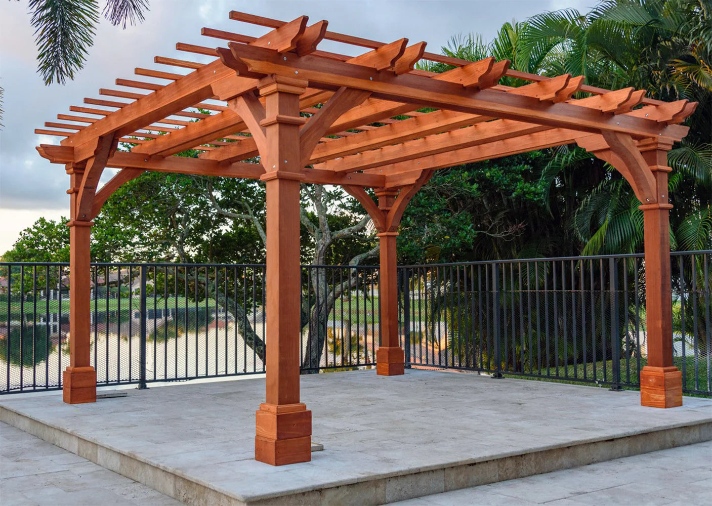Best Redwood Outdoor Pacific Redwood Double Beam Premium Pergola