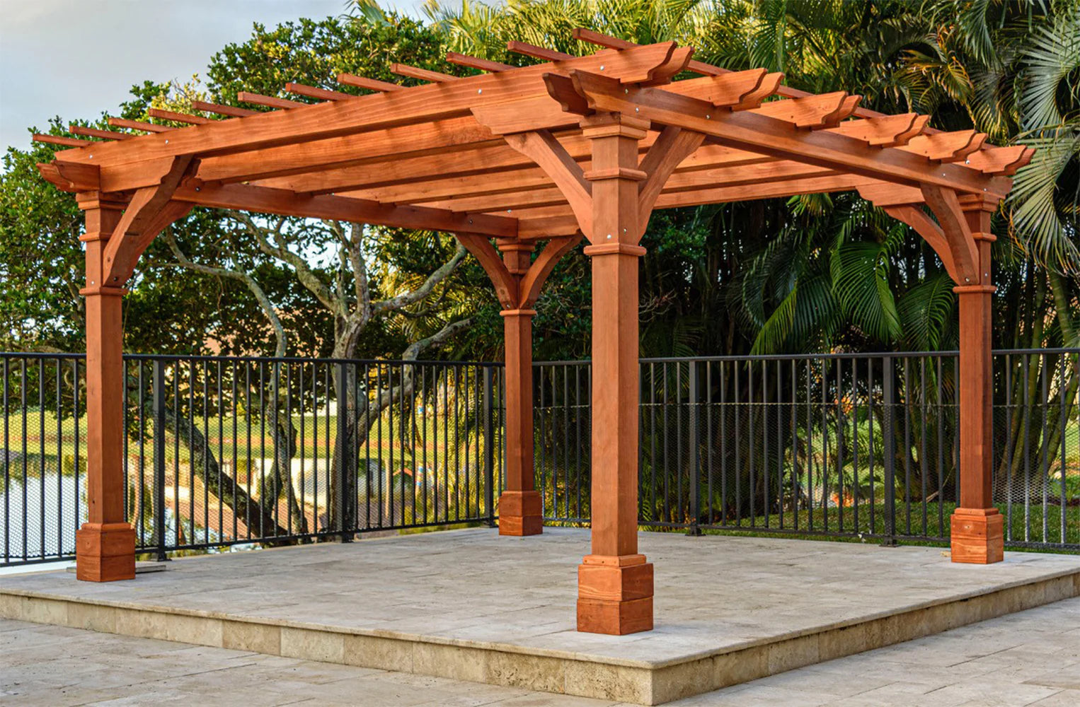 Best Redwood Outdoor Pacific Redwood Double Beam Premium Pergola