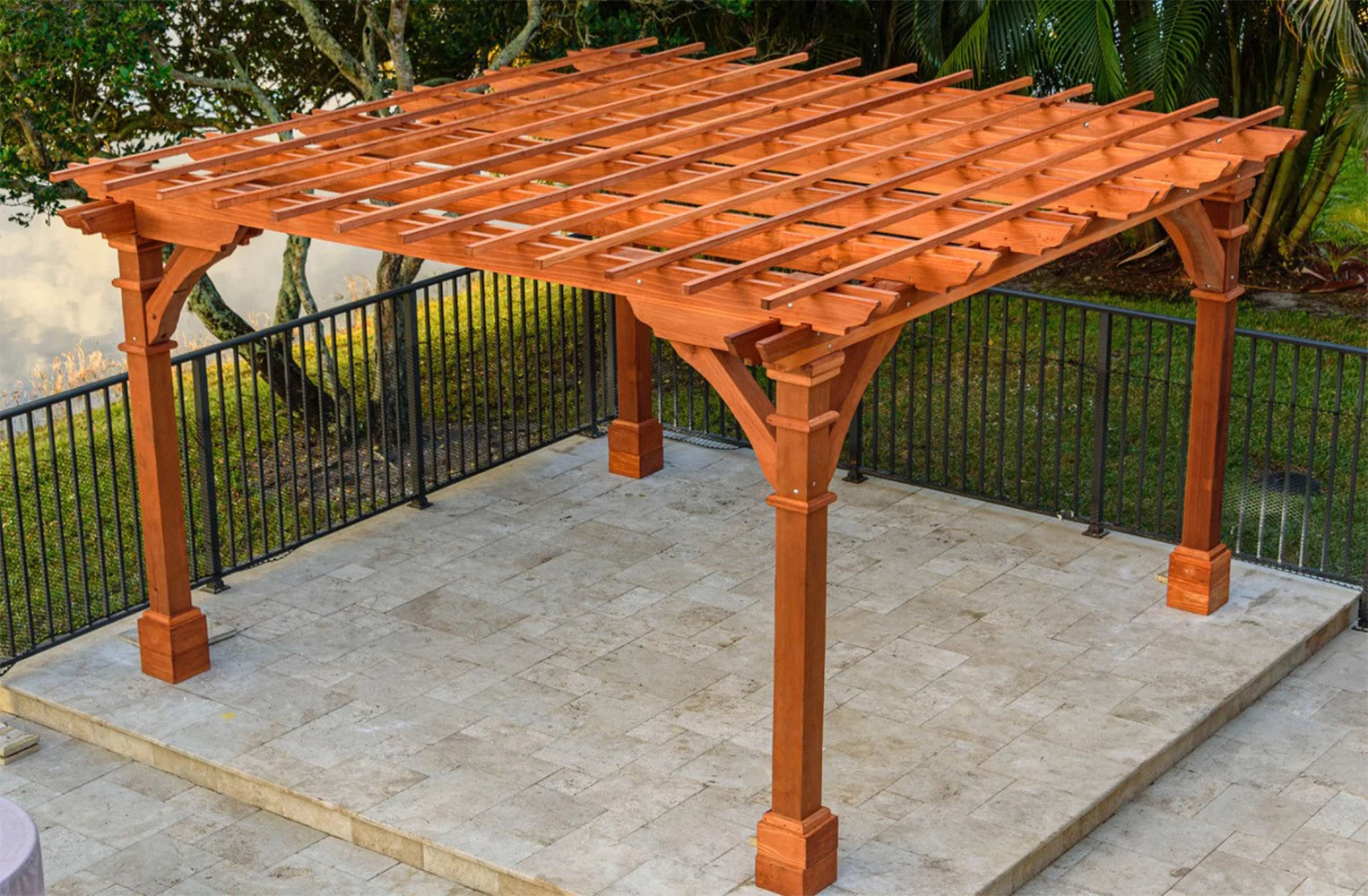 Best Redwood Outdoor Pacific Redwood Double Beam Premium Pergola