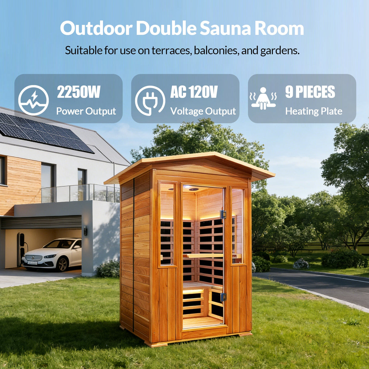 Outdoor Double Sauna with Douglas Fir and Red Cedar