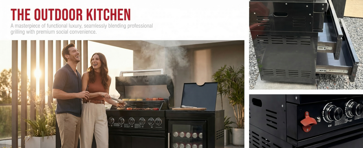 6-Burner 304 Stainless Steel Propane Outdoor Kitchen Grill