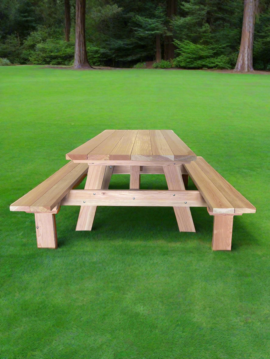 Super Deck Redwood Picnic Table