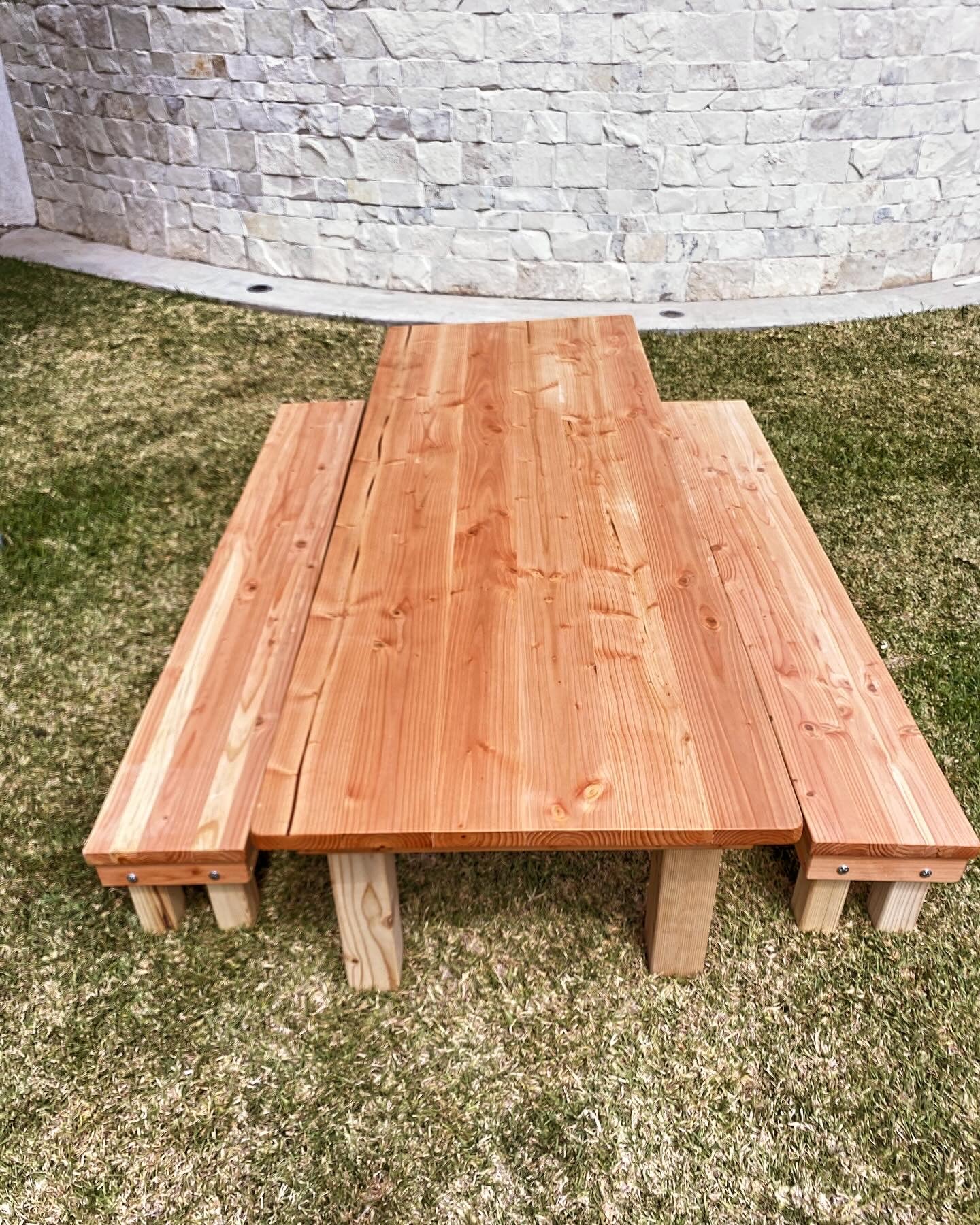 Best Redwood Kids Wooden Dining Table with Benches