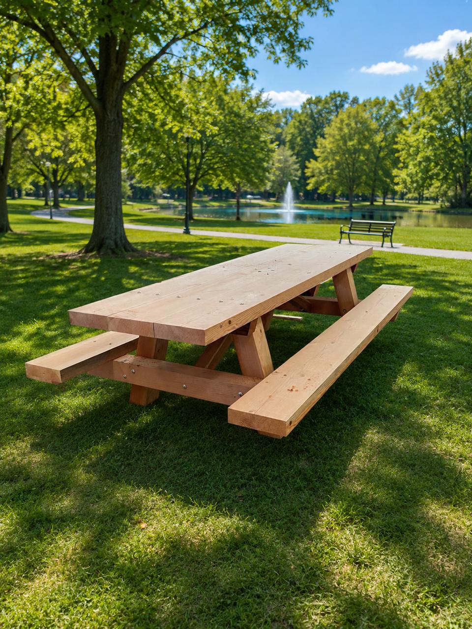 Best Redwood Heavy-Duty Douglas Fir Park Picnic Table
