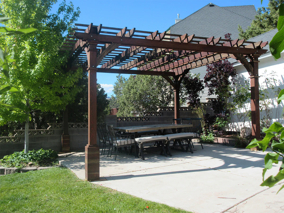 Best Redwood Outdoor Pacific Redwood Double Beam Premium Pergola