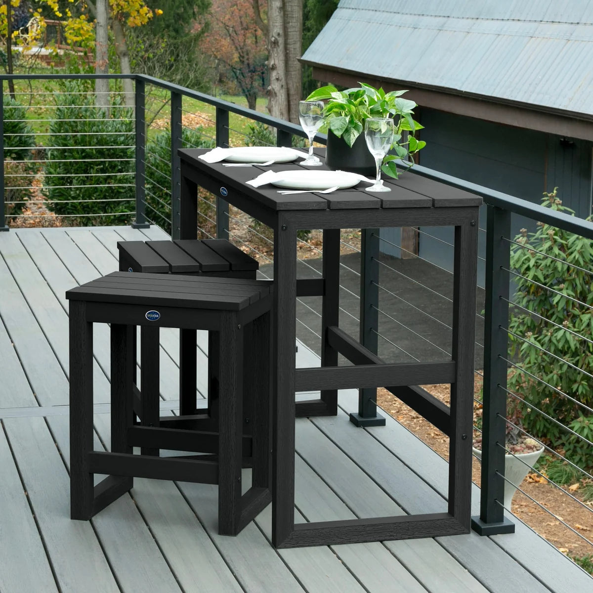Sequoia Outdoor Granite Hills Modern Counter Height Balcony Set