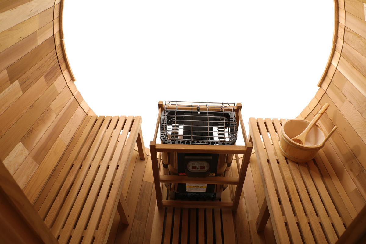 Blisspod Prague 4-6 Person Canadian Red Cedar Barrel Sauna