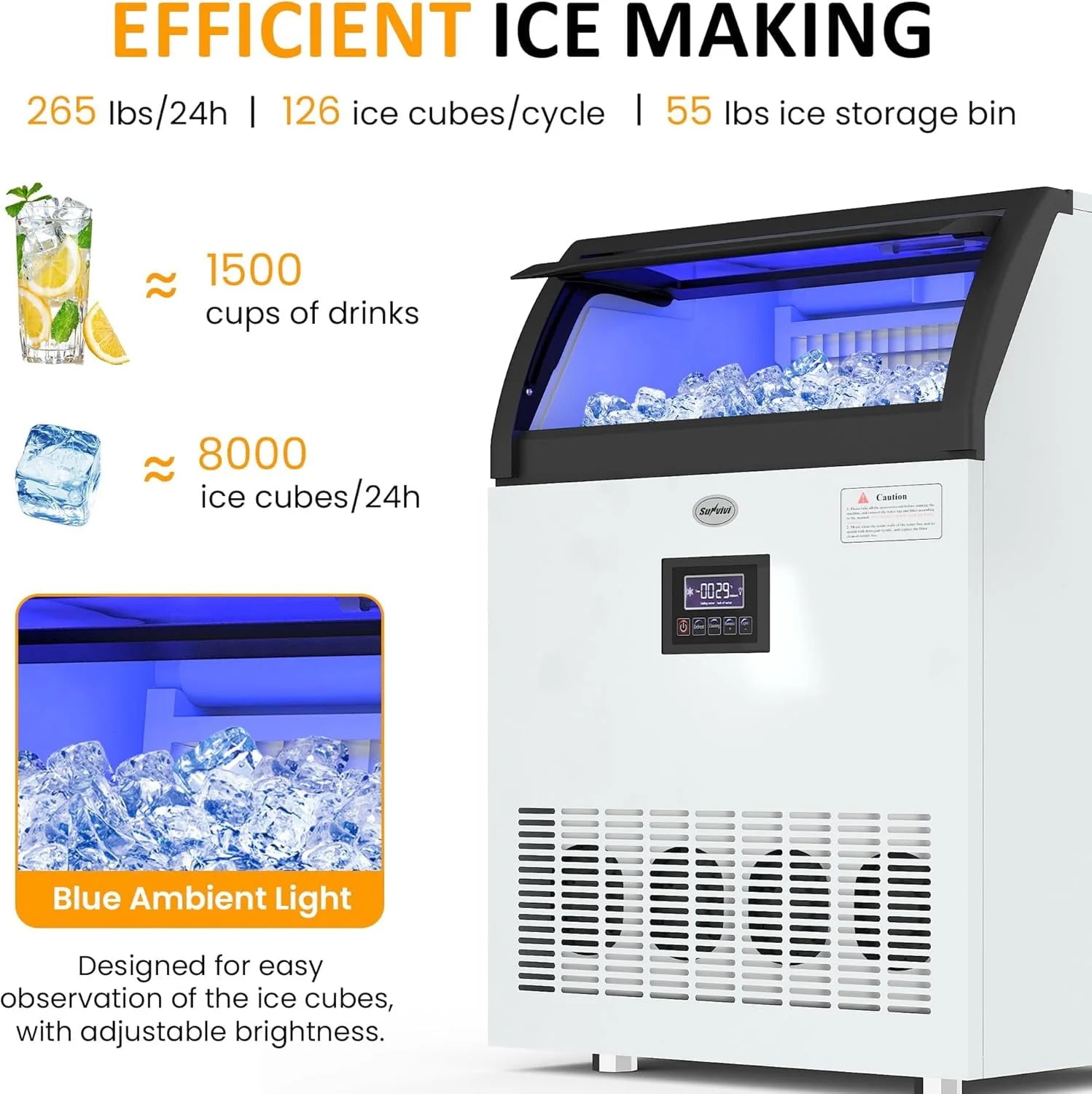 Heynemo Commercial Ice Maker Machine