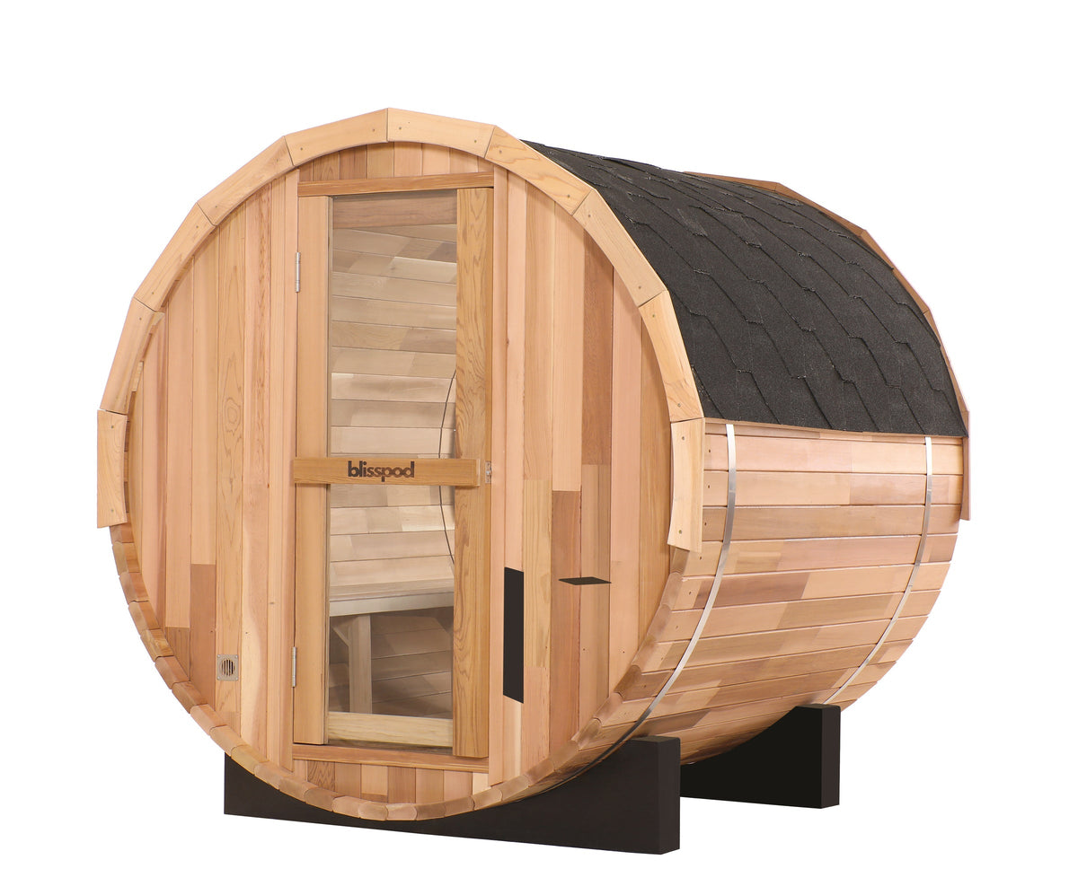 Blisspod Prague 4-6 Person Canadian Red Cedar Barrel Sauna