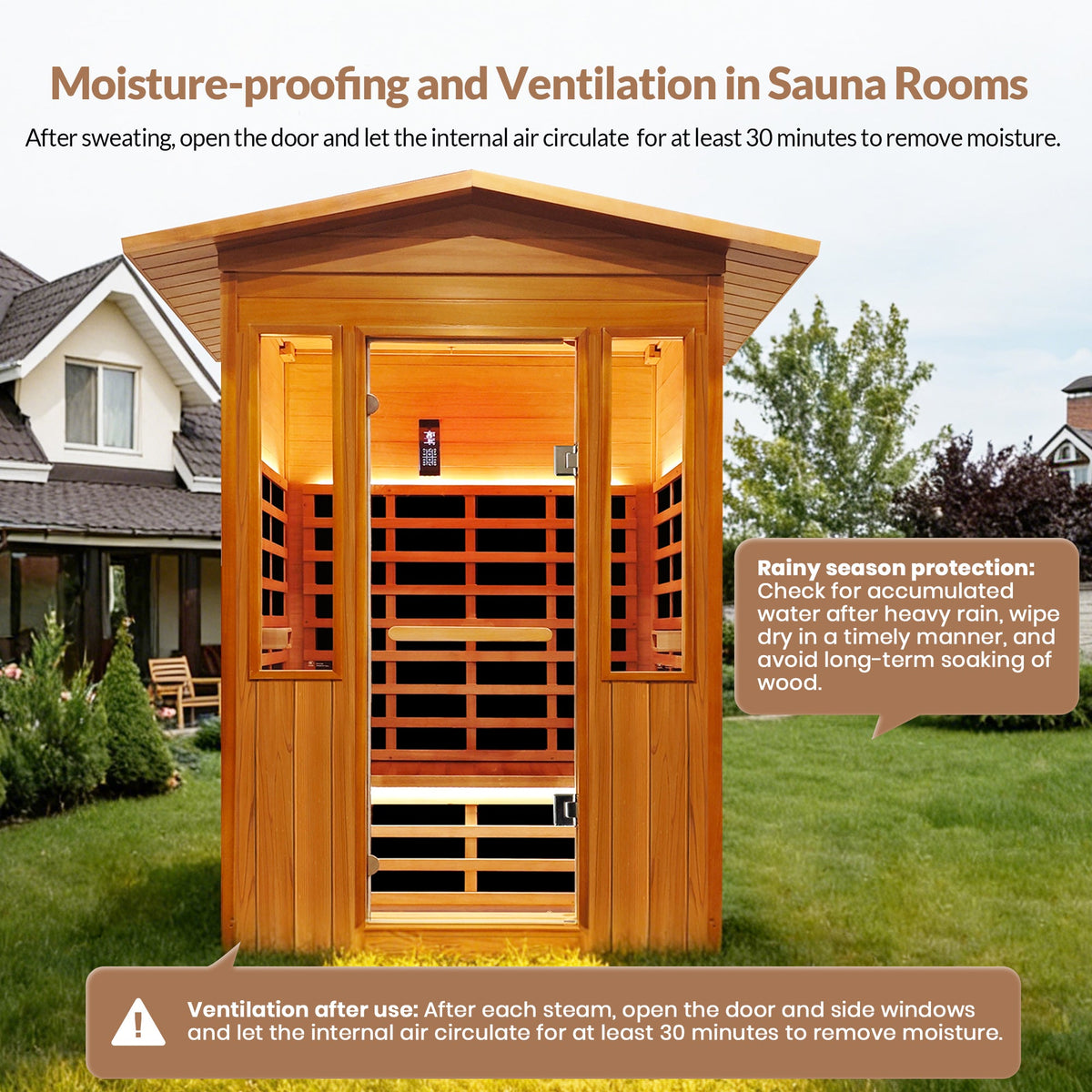 Outdoor Double Sauna with Douglas Fir and Red Cedar