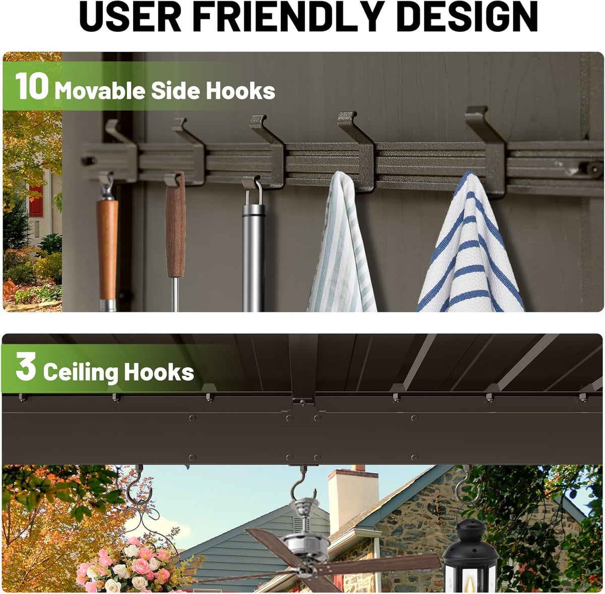 9x10FT Hardtop Grill Gazebo with Side Platforms