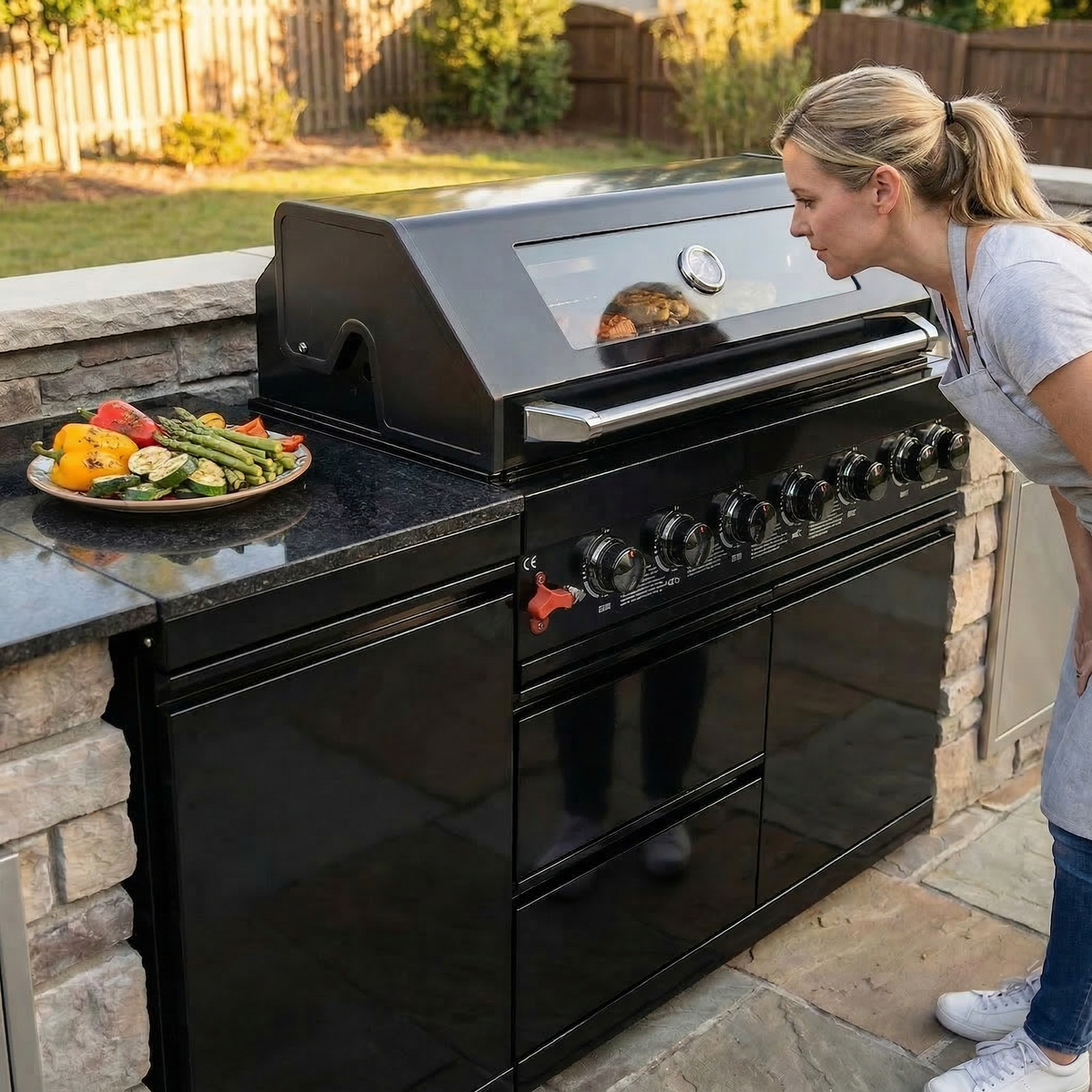 63-Inch 6-Burner SS304 Outdoor Kitchen Grill
