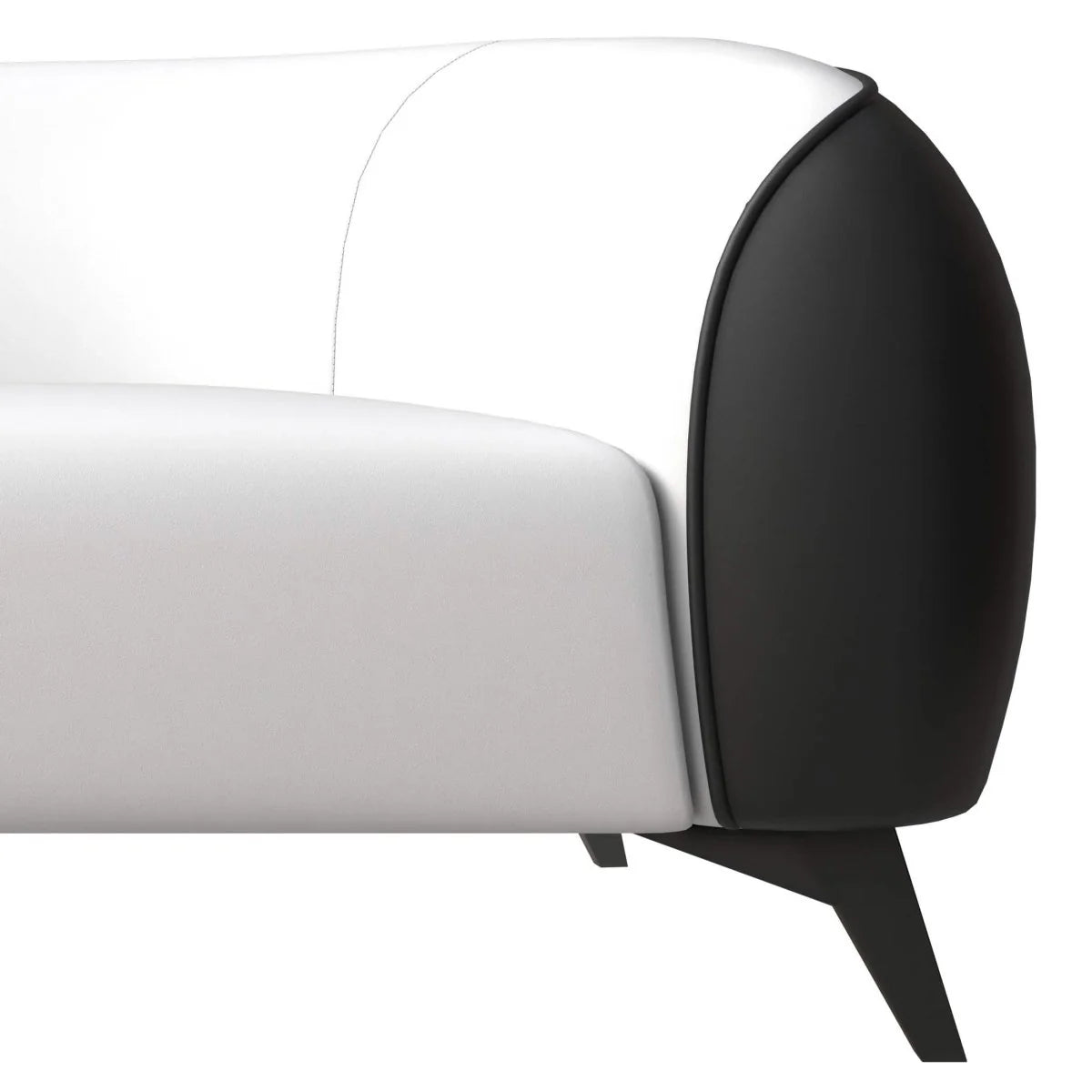 LeisureMod Opula 3-Piece Leather Sofa Set with Solid Wood Frame and Stainless Steel Legs